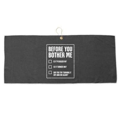 Funny Tech Support Checklist Gift Large Microfiber Waffle Golf Towel