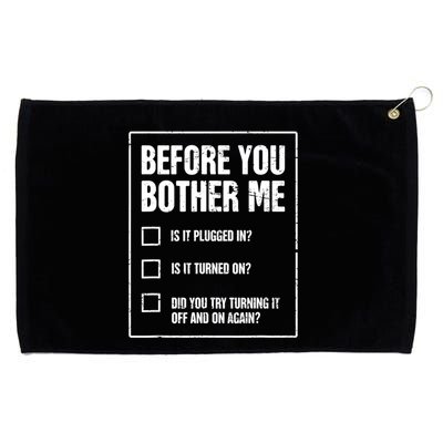 Funny Tech Support Checklist Gift Grommeted Golf Towel