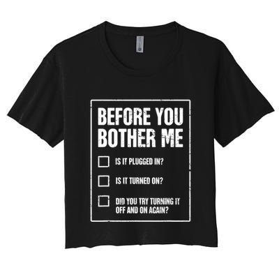 Funny Tech Support Checklist Gift Crop Top