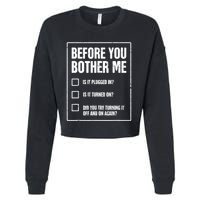 Funny Tech Support Checklist Gift Cropped Pullover Crew