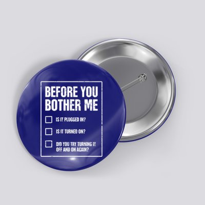 Funny Tech Support Checklist Gift Button