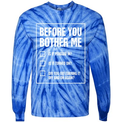Funny Tech Support Checklist Gift Tie-Dye Long Sleeve Shirt