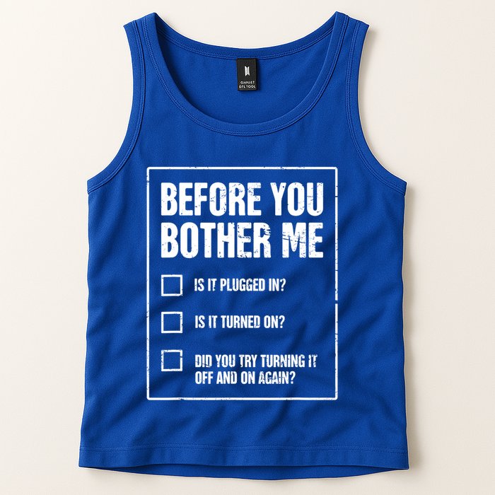 Funny Tech Support Checklist Gift Tank Top
