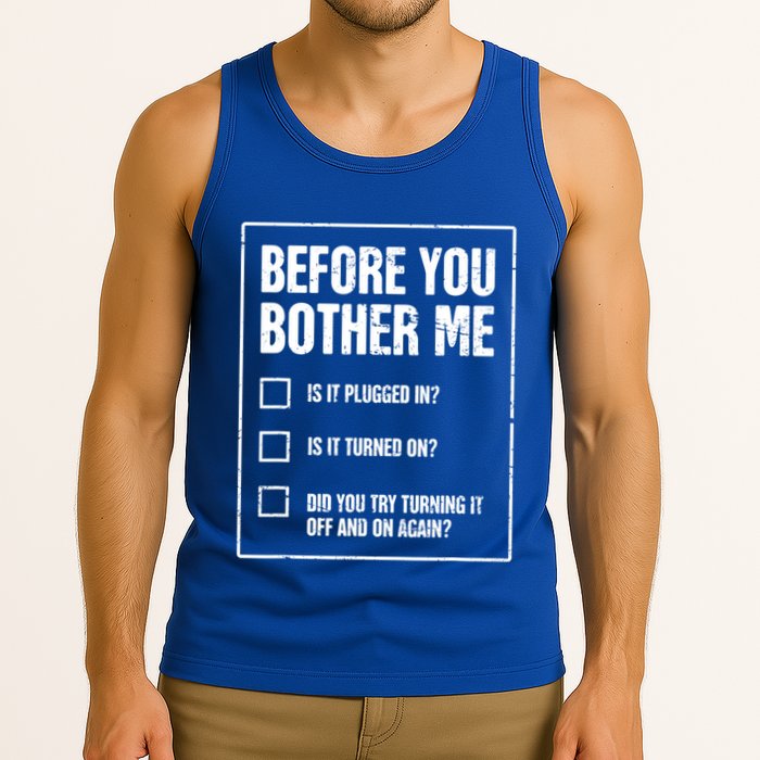 Funny Tech Support Checklist Gift Tank Top
