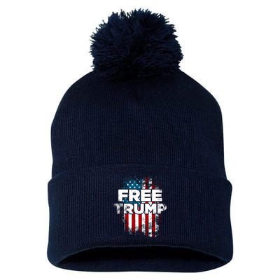 Free Trump Supporters Pro Trump 2024 Take Our Nation Back Republican Pom Pom 12in Knit Beanie