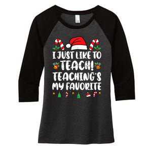 Funny Teacher Squad Christmas Teaching Is My Favorite Women's Tri-Blend 3/4-Sleeve Raglan Shirt