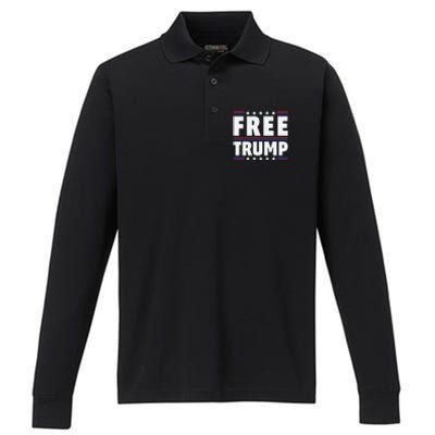 Free Trump Support Trump Trump Not Guilty Performance Long Sleeve Polo