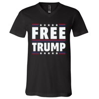 Free Trump Support Trump Trump Not Guilty V-Neck T-Shirt