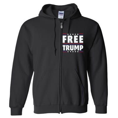 Free Trump Support Trump Trump Not Guilty Full Zip Hoodie