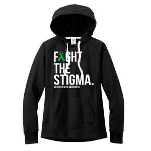 Fight The Stigma Green Ribbon Tal Health Gift Women's Fleece Hoodie