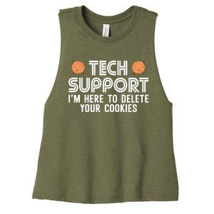 Funny Tech Support Geek Nerd Gift It Helpdesk Computer Geeks Gift Women's Racerback Cropped Tank