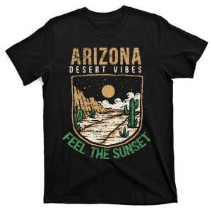 Feel The Sunset Desert Vibes Arizona Saguaro Cactus Lover T-Shirt