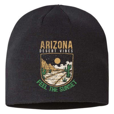 Feel The Sunset Desert Vibes Arizona Saguaro Cactus Lover Sustainable Beanie