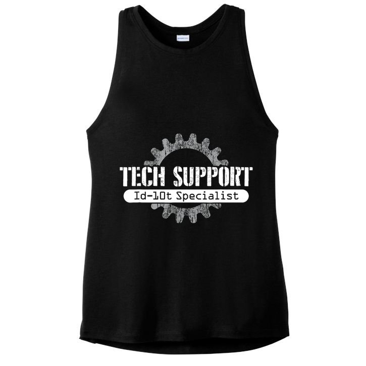 Funny Tech Support Id10t Computer Idiot Joke Gift Ladies PosiCharge Tri-Blend Wicking Tank