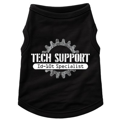 Funny Tech Support Id10t Computer Idiot Joke Gift Doggie Tank