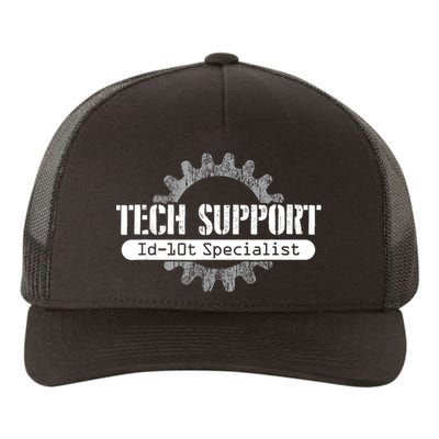 Funny Tech Support Id10t Computer Idiot Joke Gift Yupoong Adult 5-Panel Trucker Hat