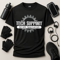 Funny Tech Support Id10t Computer Idiot Joke Gift Performance Shirt