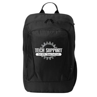 Funny Tech Support Id10t Computer Idiot Joke Gift City Backpack