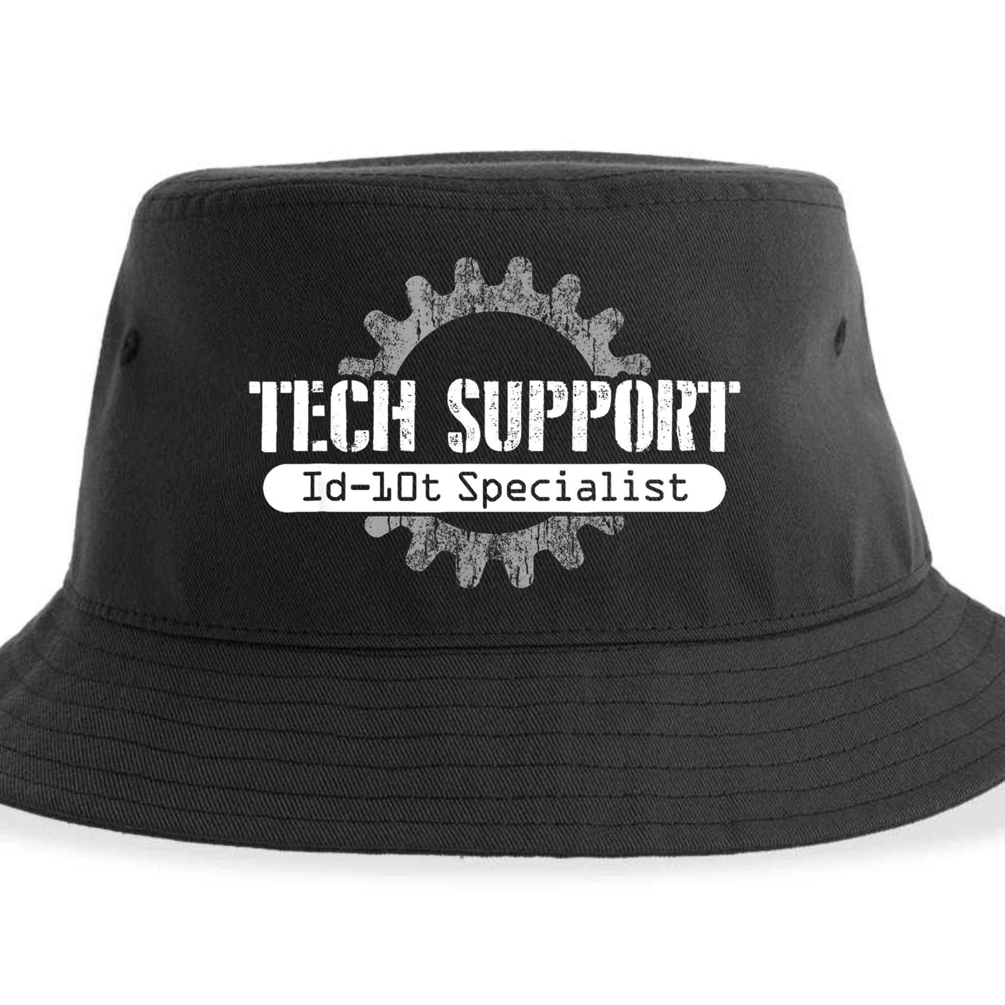 Funny Tech Support Id10t Computer Idiot Joke Gift Sustainable Bucket Hat