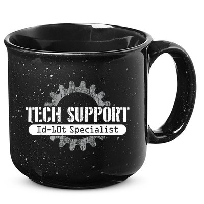 Funny Tech Support Id10t Computer Idiot Joke Gift 15oz Campfire Ceramic Mug