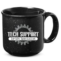 Funny Tech Support Id10t Computer Idiot Joke Gift 15oz Campfire Ceramic Mug