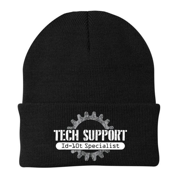 Funny Tech Support Id10t Computer Idiot Joke Gift Beanie