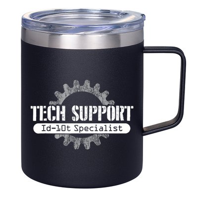 Funny Tech Support Id10t Computer Idiot Joke Gift 12oz Stainless Steel Coffee Mug