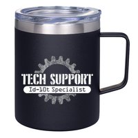 Funny Tech Support Id10t Computer Idiot Joke Gift 12oz Stainless Steel Coffee Mug