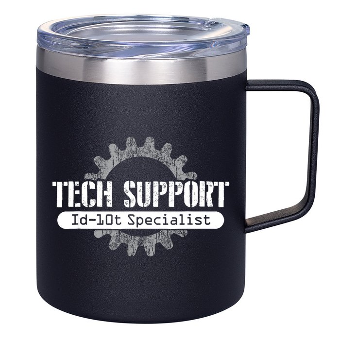 Funny Tech Support Id10t Computer Idiot Joke Gift 12oz Stainless Steel Coffee Mug
