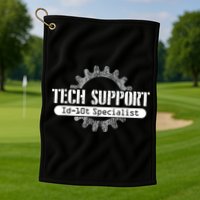 Funny Tech Support Id10t Computer Idiot Joke Gift Golf Towel