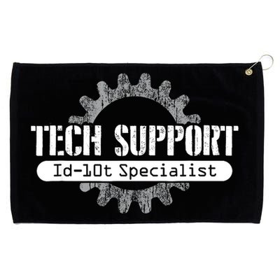 Funny Tech Support Id10t Computer Idiot Joke Gift Grommeted Golf Towel