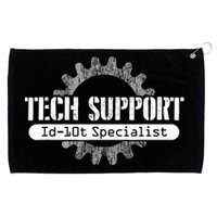 Funny Tech Support Id10t Computer Idiot Joke Gift Grommeted Golf Towel