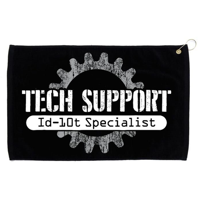 Funny Tech Support Id10t Computer Idiot Joke Gift Grommeted Golf Towel