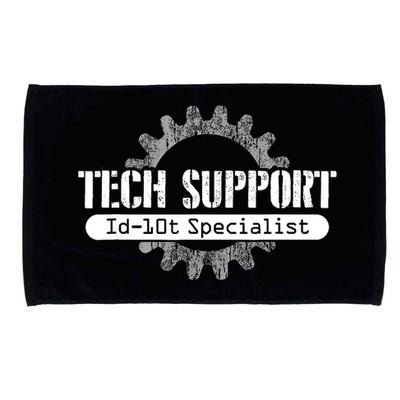 Funny Tech Support Id10t Computer Idiot Joke Gift Microfiber Hand Towel
