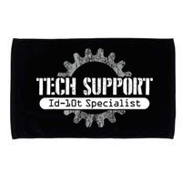 Funny Tech Support Id10t Computer Idiot Joke Gift Microfiber Hand Towel