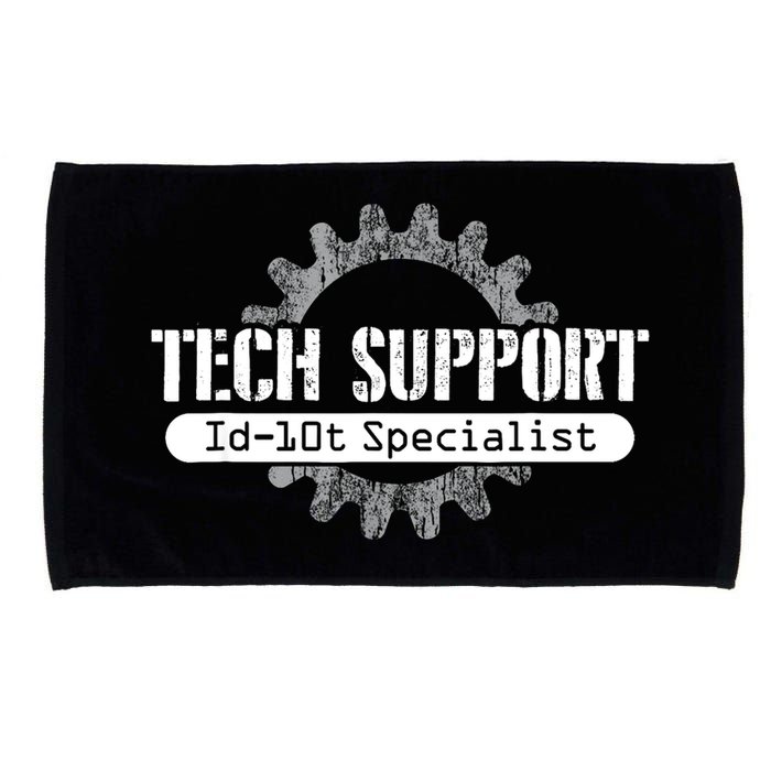 Funny Tech Support Id10t Computer Idiot Joke Gift Microfiber Hand Towel