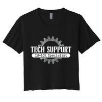 Funny Tech Support Id10t Computer Idiot Joke Gift Crop Top