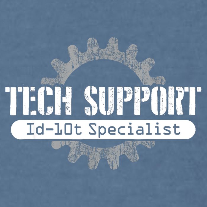 Funny Tech Support Id10t Computer Idiot Joke Gift Garment-Dyed Sweatshirt