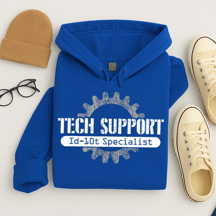 Funny Tech Support Id10t Computer Idiot Joke Gift Hoodie