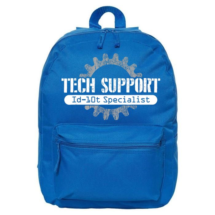 Funny Tech Support Id10t Computer Idiot Joke Gift 16 in Basic Backpack