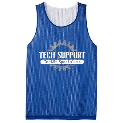 Funny Tech Support Id10t Computer Idiot Joke Gift Mesh Reversible Basketball Jersey Tank