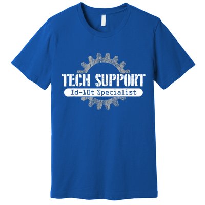 Funny Tech Support Id10t Computer Idiot Joke Gift Premium T-Shirt