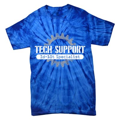 Funny Tech Support Id10t Computer Idiot Joke Gift Tie-Dye T-Shirt