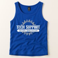 Funny Tech Support Id10t Computer Idiot Joke Gift Tank Top