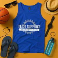 Funny Tech Support Id10t Computer Idiot Joke Gift Tank Top