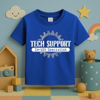 Funny Tech Support Id10t Computer Idiot Joke Gift Toddler T-Shirt