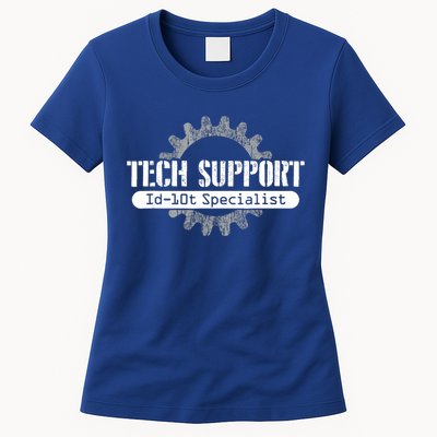 Funny Tech Support Id10t Computer Idiot Joke Gift Womens T-Shirt