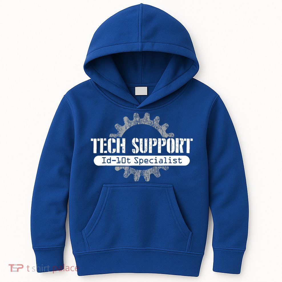 Funny Tech Support Id10t Computer Idiot Joke Gift Kids Hoodie