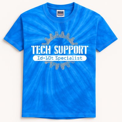 Funny Tech Support Id10t Computer Idiot Joke Gift Kids Tie-Dye T-Shirt