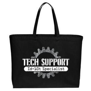 Funny Tech Support Id10t Computer Idiot Joke Gift Cotton Canvas Jumbo Tote